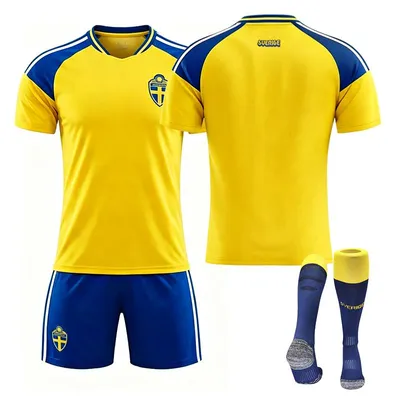 Obrázok produktu pre No name no number Dres Švédska pre deti aj dospelých, domáci tím na Majstrovstvá sveta vo futbale 2026, VEĽKOSŤ:L