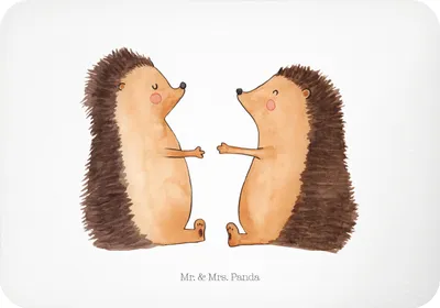 Produktbild von Mr. & Mrs. Panda magnet Igel Liebe - Weiß - Geschenk, haftmagnet, whiteboardmagnet, Hochzeit, Freundin, Hochzeitstag, Verlobung, Kühlschrankmagnet, zettelhalter