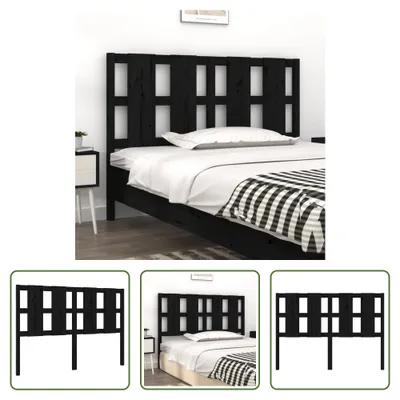 Produktbild von The Living Store Kopfteil Schwarz 125,5x4x100 cm Massivholz Kiefer