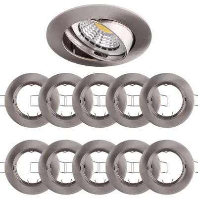 Produktbild von Einbaurahmen Nickel satiniert 808S Ø75 mm für MR16 Leuchtmittel, schwenkbar, rund