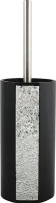 Produktbild von MSV Toilettenburstenhalter Luanda - Kunststein - schwarz/silber - 36 cm