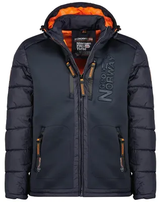 Imagen del producto de Parka larga – Impermeable con cuello de piel sintética – Azul marino