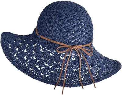 Obrázek produktu pro Dámské sluneční klobouky, skládací, slámové, letní, s ochranou proti slunci, široká krempa, velikost 56-58 cm, plážový klobouk s UV ochranou, ideální na cestování a dovolenou, ultralehký a prodyšný
