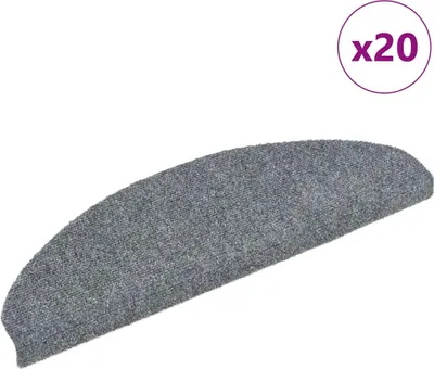 Productafbeelding van Trapmatten Zelfklevend 20 stuks 65x21x4 cm Lichtgrijs Halfrond Groot