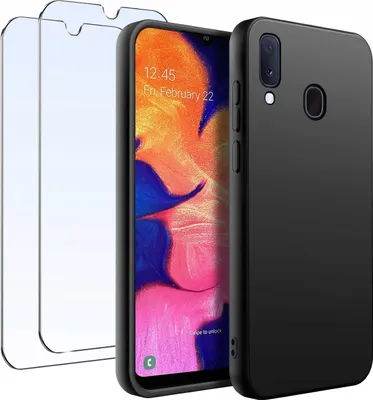 Image de KIT : Coque pour Samsung Galaxy A20e en silicone mat + 2 verres de protection