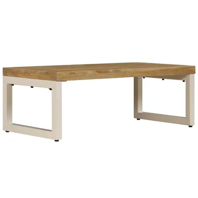 Zdjęcie produktu dla vidaXL Stolik kawowy 100x50x35 cm z litego drewna mango i stali