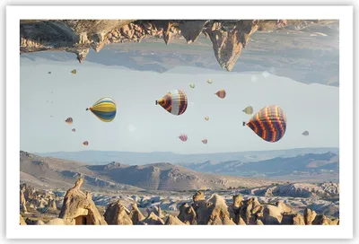 Produktbild von Poster - Poster ohne Rahmen - Surrealismus Flug Luftballons - 91,5x61 cm - Wand Bild - Wanddeko - Wandbilder - Kunstposter - Wandposter - Bilder - Kunstdruck - Wanddekoration - P2XAA91x61-4454