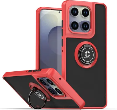 Immagine prodotto di Custodia per Motorola Edge 60/Edge 60 Fusion in TPU traslucido opaco con supporto ad anello e supporto Rosso