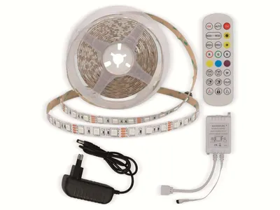 Produktbild von OPTONICA LED-Strip, RGB 4322, 12 V, 60 LEDs, EEK: G, 36 W, 2400 lm, mit Fernbedienung, 5 m