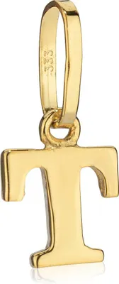 Produktbild von Kettenanhänger kleiner Buchstabe T 333 Gelb Gold 6x4mm Kinder Alphabet Amulett