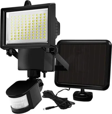 Immagine prodotto di Faretto solare a LED, 1000 lumen, sensore di movimento, nero, H 22 cm