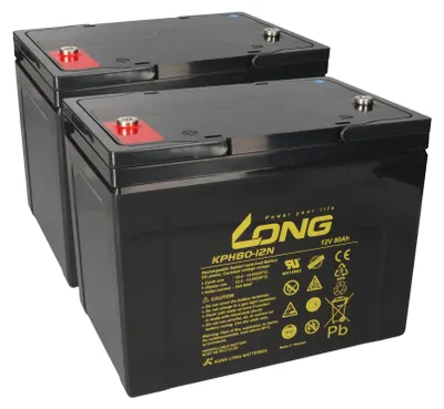 Image de Batterie de rechange pour mobile senior Elektromobil AS E 450 F 2x Kung Long Bleiakku KPH80-12N M6 12V 80Ah zyklenfest