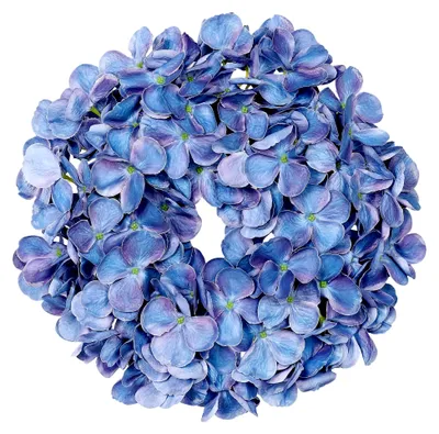 Produktbild von Hortensienkranz 30cm künstlicher Kranz Dekokranz Wandkranz Türkranz (Blau)