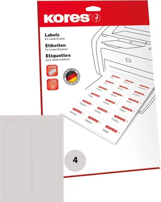 Immagine prodotto di Kores L99139.25 Etichette universali Kores, 99,1 x 139 mm, bianco, 25 fogli