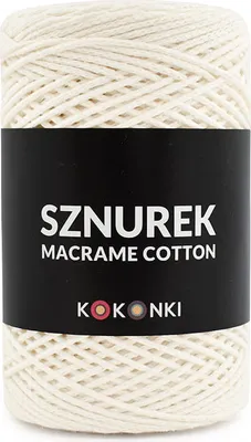 Produktbild von Makramee Garn 2mm/200m Creme Recycelte Baumwolle für Handarbeiten