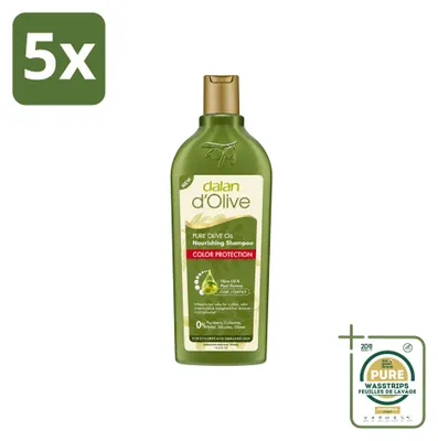 Immagine prodotto di 5 x Shampoo Dalan d'Olive per capelli danneggiati, protezione del colore, 400 ml - Confezione risparmio - 5 pezzi