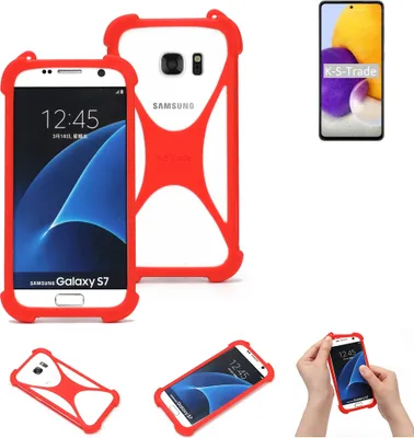 Produktbild von K-S-Trade Handy-Hülle kompatibel mit Samsung Galaxy A72 Schutz-Hülle Bumper Silikon Schutz Hülle Cover Case Silikoncase Silikonbumper TPU Softcase