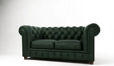 Image de Chesterfield Luxus 2 Sitzer Couch Polster Sofa Leder Stoff Couchen