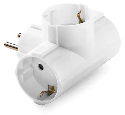 Image de Adaptateur Triple Schuko 2p+t, 16a 250 V, Blanc