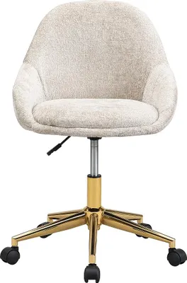 Produktbild von Bürostuhl höhenverstellbar - Stoff - Beige & Gold - NAODY