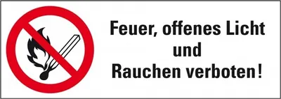 Produktbild von Dreifke® Aufkleber I Verbots-Kombischild Feuer, offenes Licht.., praxisbewähr...