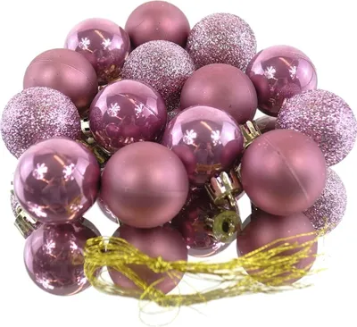 Produktbild von Weihnachtskugeln Pink bruchfest Ø 3 cm aus Kunststoff - 14er Set