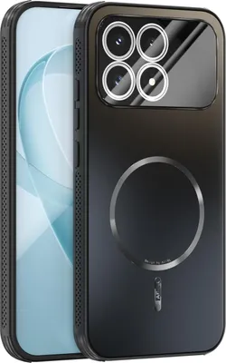 Produktbild von Matte PC TPU Hülle für Xiaomi Poco F8 Pro/Redmi K90 Magnetische Handyhülle mit Linsenabdeckung und Wärmeableitung Stoßstange Schwarz