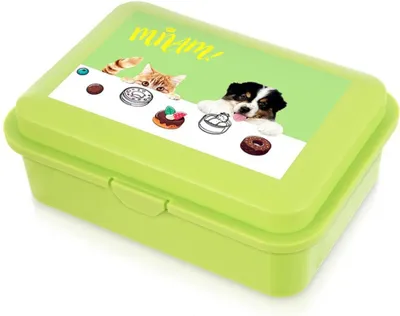 Obrázek produktu pro Orion | Lunchbox - Zelený - 750 ml - Motiv pes kočka - Nádoba na jídlo - Vhodné do mikrovlnné trouby