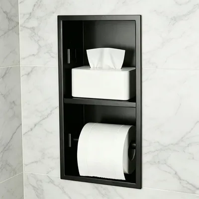 Obrázok produktu pre Držadlo na toaletový papier z nehrdzavejúcej ocele, dvojvrstvové