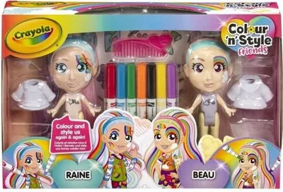 Obrázek produktu pro Crayola Colour & Style Rainbow Twins - 2 panenky - Zdobení a oblékání!