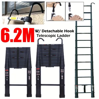 Image de Échelle pliante - Échelle escamotable - Échelle télescopique - Échelle à échelons - 6,2 mètres