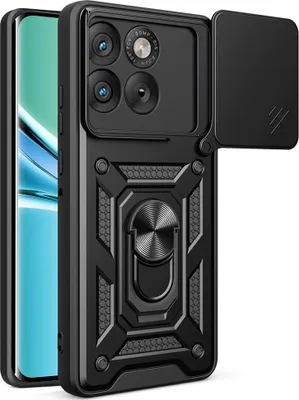 Produktbild von Motorola Edge 70 Hülle - Coverup Armor Ring Ständer Back Cover mit Kamera Schutz - Schwarz