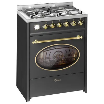 Produktbild von Gurari E 614 BL r Retro Gas Elektro Standherd 60 cm Erdgas Fl.Gas 4 Kw WOK, 8 Funktionen
