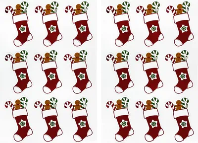 Produktbild von Oblique Unique 18 weihnachtliche Aufkleber für Weihnachten Stiefel Lebkuchenmann Sticker Basteln Geschenk Deko