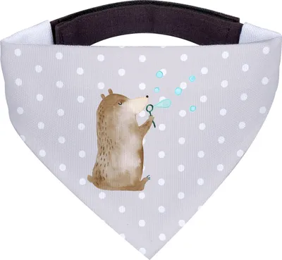 Produktbild von Mr. & Mrs. Panda Hund Halstuch Bär Seifenblasen - Grau Pastell - Geschenk, Hundehalstuch, Tuch, Hunde-Halstuch, Teddy, Lustig Sein Glücklich Traurig Happy