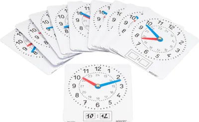 Produktbild von Wissner® aktiv lernen Lernspielzeug Folienuhrensatz (10 Stück), Uhrzeit lernen (Analog & Digital)