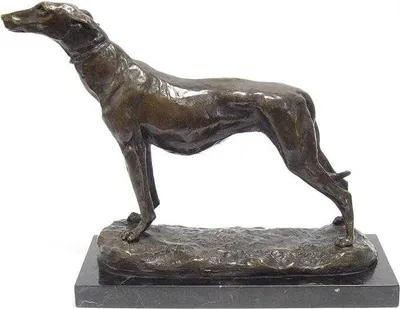 Produktbild von Bronzeskulptur Bronzefigur Windhund
