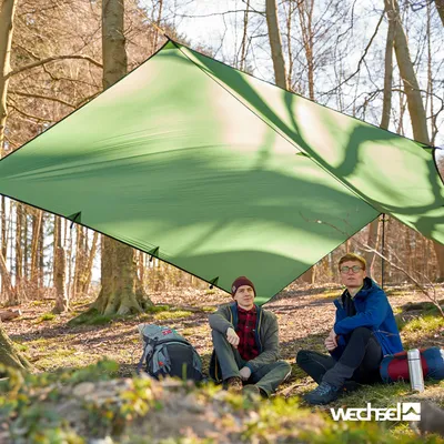 Produktbild von Wechsel Tarp S 290×400 cm – Extra leichtes, wasserdichtes Camping-Tarp, Zeltplane & Outdoor Schutzplane für Vorzelt, Trekking, Festival & Wetterschutz