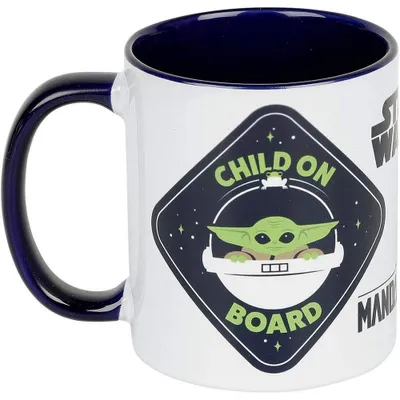 Obrázok produktu pre Star Wars: The Mandalorian – „Child On Board“ kávový hrnček, Baby Yoda, 315 ml CD549 (jednotná veľkosť) (biela/modrá)