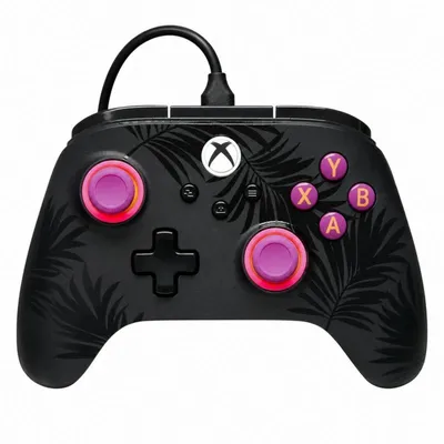 Image de PowerA Advantage Plus, compatible avec Xbox Series X/S et PC, technologie Hall Effect, joystick à rotation rapide, design "Moonlit Palms", contrôleur filaire