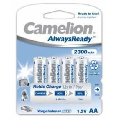 Obrázek produktu pro Nabíjecí AA tužkové baterie HR6 Mignon AA AlwaysReady 4ks v balení 2300mAh - Camelion originál