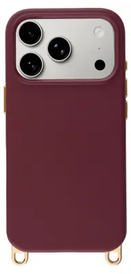 Immagine prodotto di Custodia posteriore MagSafe per Apple iPhone 17 Pro, marca Selencia Rivièra, con ganci removibili - Colore: Borgogna intenso