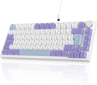 Produktbild von 75% Kabelgebundene Mechanische Gaming-Tastatur mit 82 Tasten, Hot-Swap, Lautstärkeregler, RGB, PBT-Tastenkappen, Gasket-Struktur, QWERTZ Layout