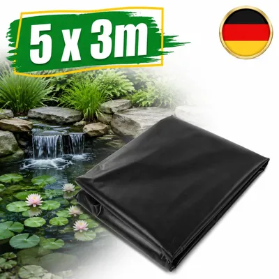 Produktbild von HDPE Teichfolie 5x3m 0,2mm Schwarz Fischteich Gartenteich Anti-Durchsickerung