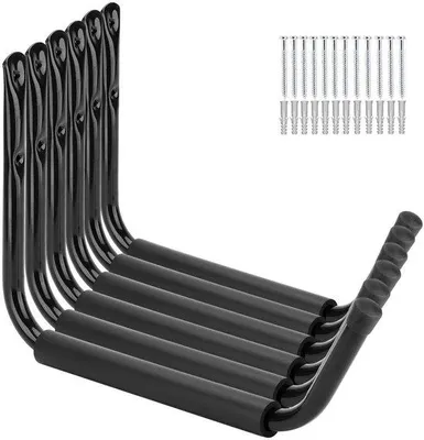 Obrázek produktu pro Pevné háky do garáže, 6 kusů, ocel, 10,5 x 15 palců, odolné