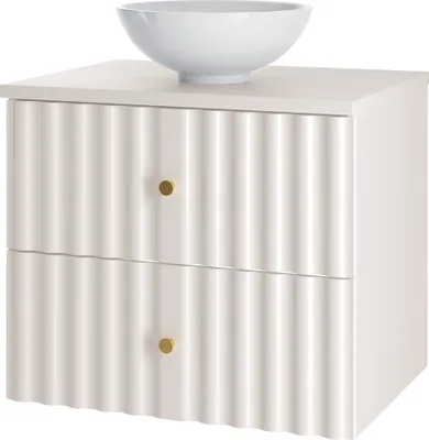 Produktbild von Waschtischunterschrank 60 cm breit inkl. Waschbecken in weiß matt AQUINO-140