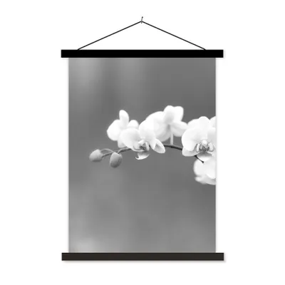 Produktbild von MuchoWow® Textilposter Orchidee - Blumen - Pflanze - Weiß - Lila 90x120 cm mit schwarzem Rahmen - Dekoration