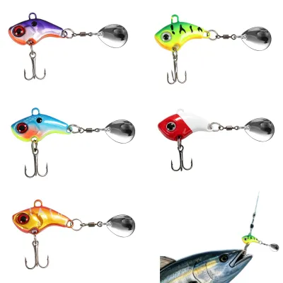 Imagen del producto de Conjunto de señuelos tipo "spinnerbait", 5 unidades, de 10 gramos, para pescar lucio, perca y bagre