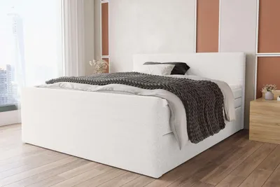 Produktbild von 99rooms Phönix Plus Boxspringbett 180x200 cm Webstoff MALMO_NEW Weiß Bonell-Federung