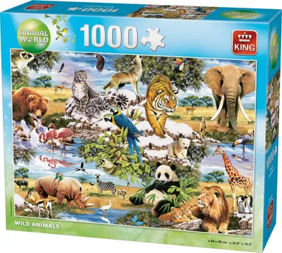 Obrázok produktu pre King Animal World Wild Animal 1000 pcs, 1000 kusov, Fauna, 8 rok / roky